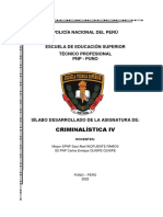 Policía Nacional Del Perú: Criminalística Iv