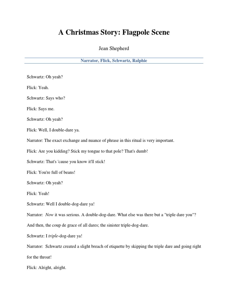 A Christmas Story Flagpole Scene Jean Shepherd PDF