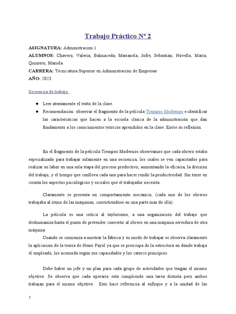 Trabajo Práctico #2 | PDF | Crecimiento personal y profesional ...