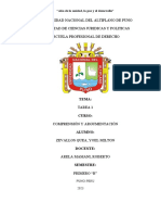 Primera Tarea Comprension y Argumentación de Textos, Modulo 1, Profesor: Arela Mamani Roberto, Universidad Nacional Del Altiplano