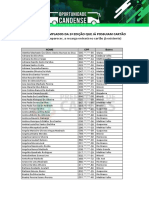 LISTA DOS SELECIONADOS DA 2 EDIÇÃO Já Possuiam Cartão Será Feita Recarga Oportunidade Canoense