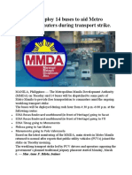 MMDA To Deploy 14 Buses To Aid Metro Manila Commuters During Transport Strike