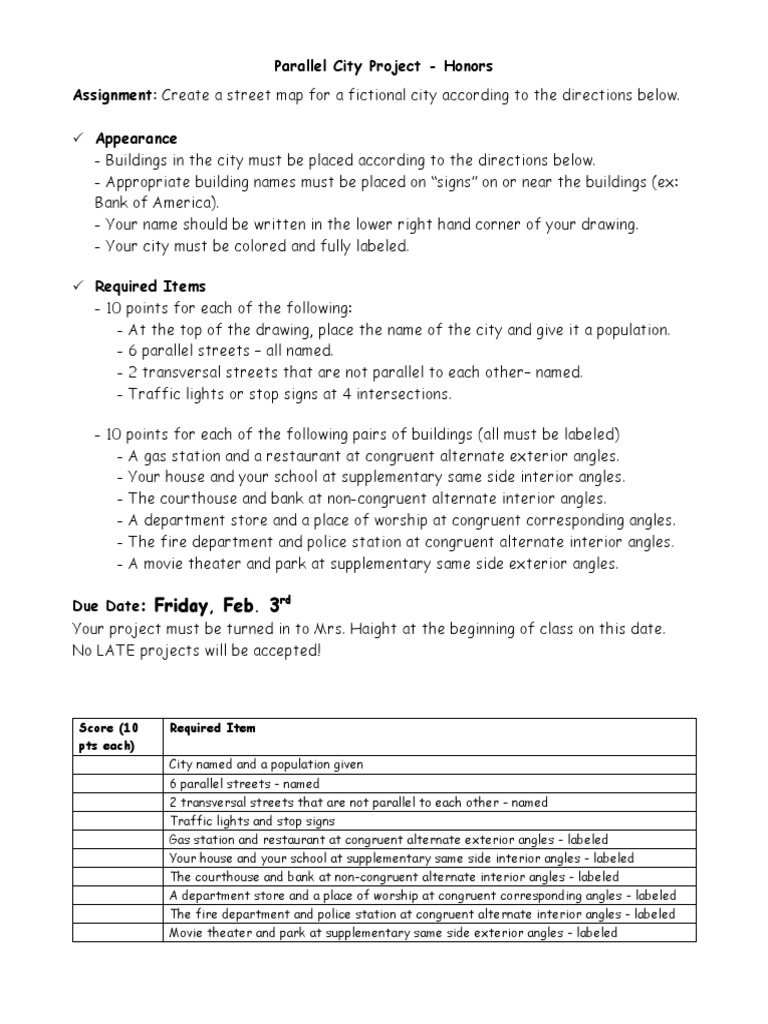 Geometry City Project Guidelines | PDF
