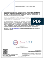 Certificado de Alumno Prioritario 2023: SEPÚLVEDA RUBILAR RUN 25629967-4, Cumple Con Los Criterios Establecidos en La Ley