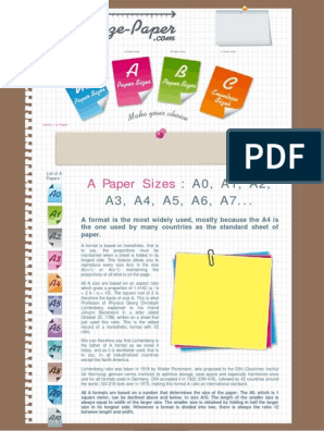 A4 paper format / International standard paper sizes