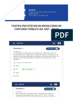 Testes Psicotécnicos Resolvidos Do Concurso Público Da Agt - 2019 PDD