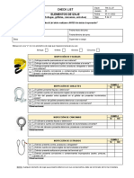 Check List Elementos de Izaje: (Eslingas, Grilletes, Cáncamos, Estrobos)