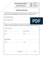 Área Prevención de Riesgos Registro de Capacitación: Clave: TM-RC-01 Versión: 01 Fecha: 03-01-2023 Hoja