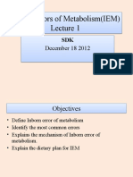 Inborn Errors of Metabolismiem Lecture 1