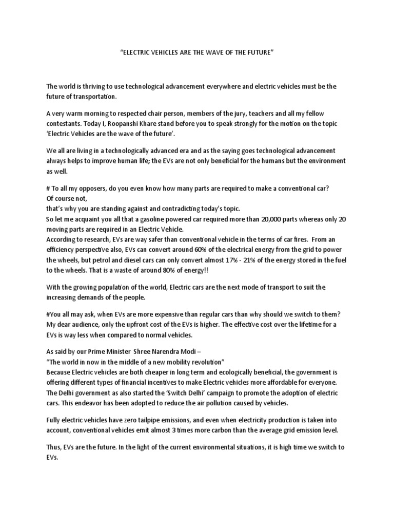 Electric Vehicles Are The Wave of The Future Download Free PDF Electric Vehicle Car