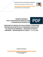 "Creacion Del Servicio de Agua Potable Y Dispocision: Municipalidad Provincial Datem Del Marañón