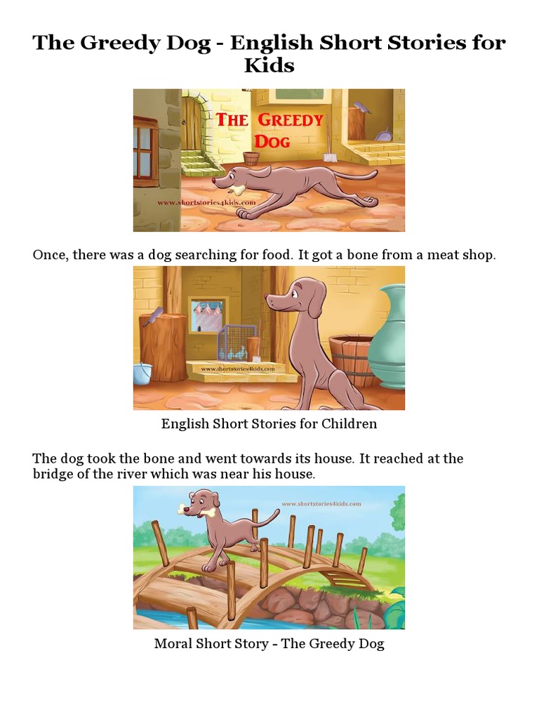 The Greedy Dog - English Short Stories For Kids | Pdf