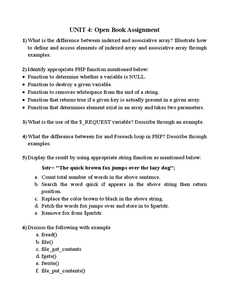 Open Book Assignment | PDF