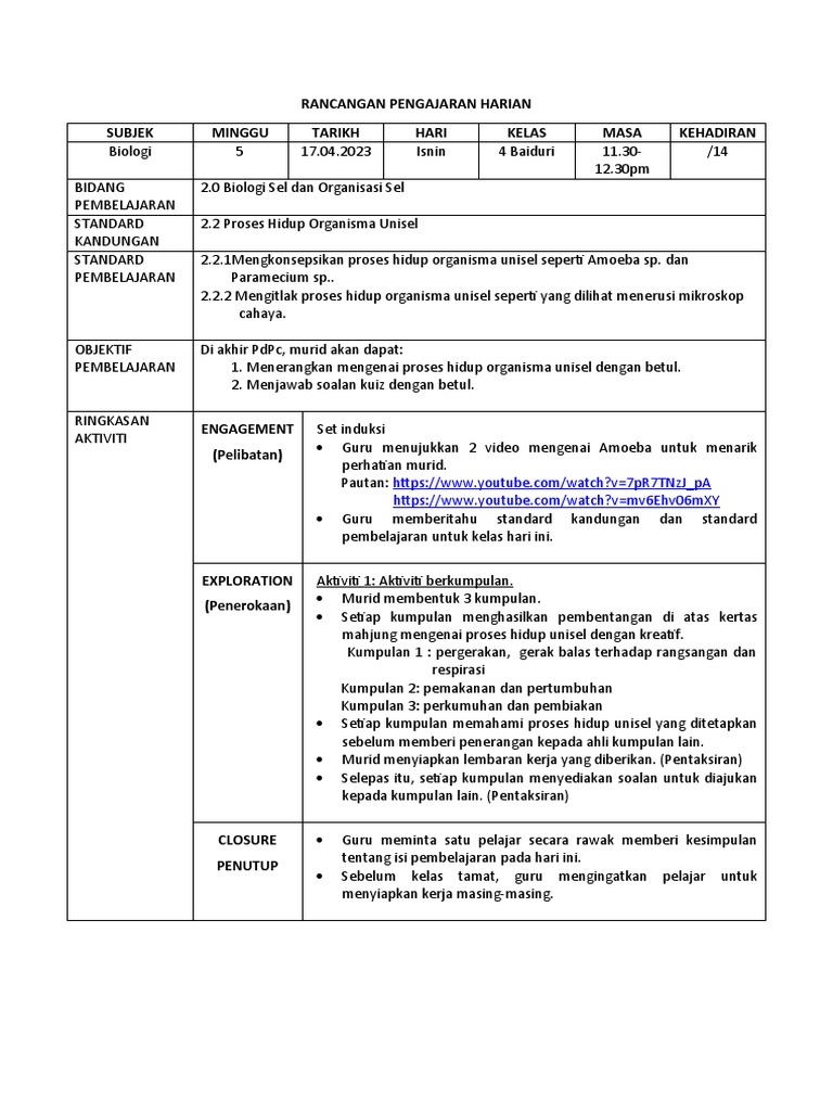 RPH Bab 2 Tingkatan 4 | PDF