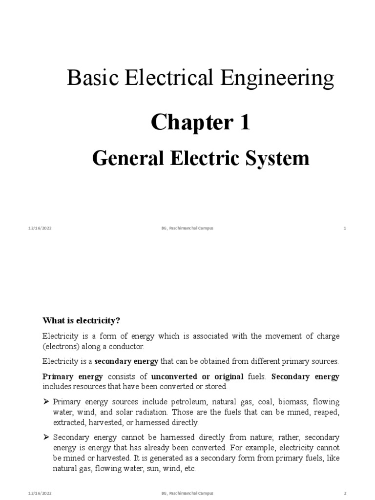 Chapter1 General Electric System PDF Electrical Resistance And