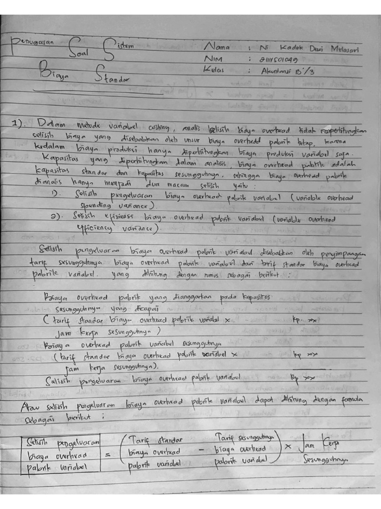 Sistem Biaya Standar | PDF