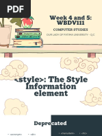 Week 4 and 5 - HTML STYLES and CSS