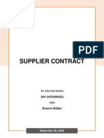 Dry Enterprises and Brianna Walker Supplier Contract