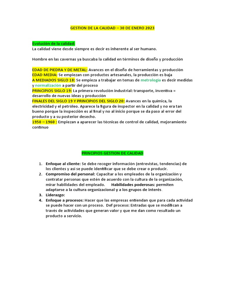 Aseguramiento y Control de Calidad | PDF