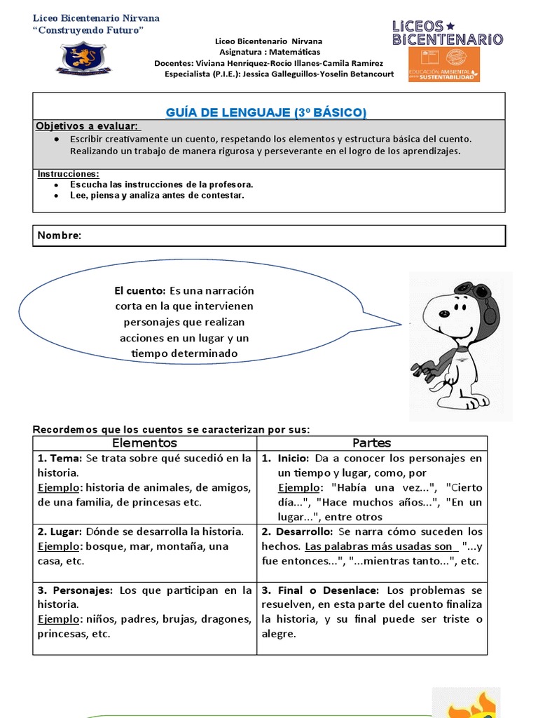 Estructura del Cuento para Tercer Grado | PDF