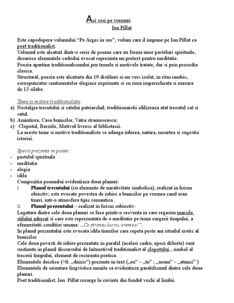 Aci Sosi Pe Vremuri Versuri