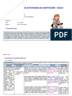 Planificación de Actividades de Adaptación - Ciclo I