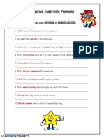 Negative Indefinite Pronouns: Correct The Sentences Using NOTHING or NOBODY/NO ONE