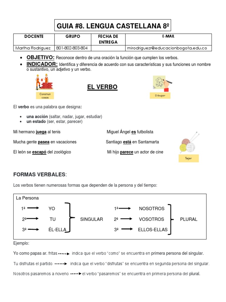 Guía de Verbos para Niños en Primaria | PDF | Verbo | Plural