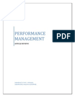 Performance Management Article and Reviews