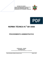 BOMBEIROS - NT 001 2008 - Procedimento Administrativo