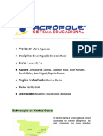 Professor:: Disciplina: Investigação Sociocultural