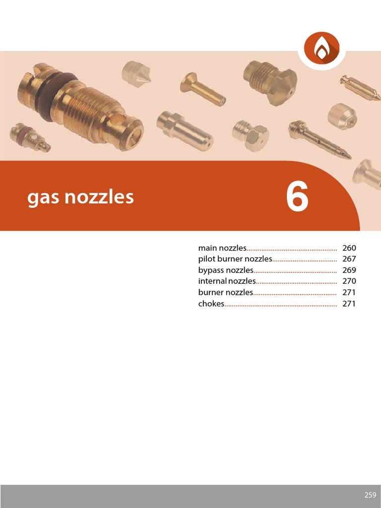 Gas Nozzle Technical Specifications and Part Numbers PDF Machining