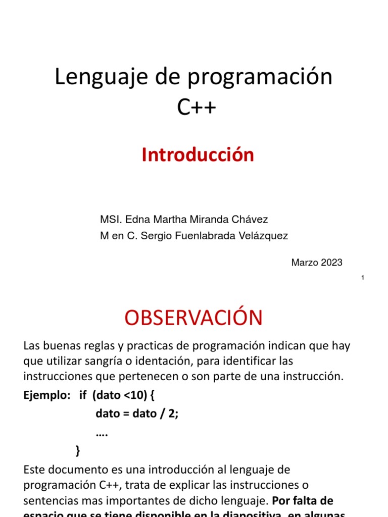 Lenguaje de Programación C++ | PDF | Programación | Programa de computadora