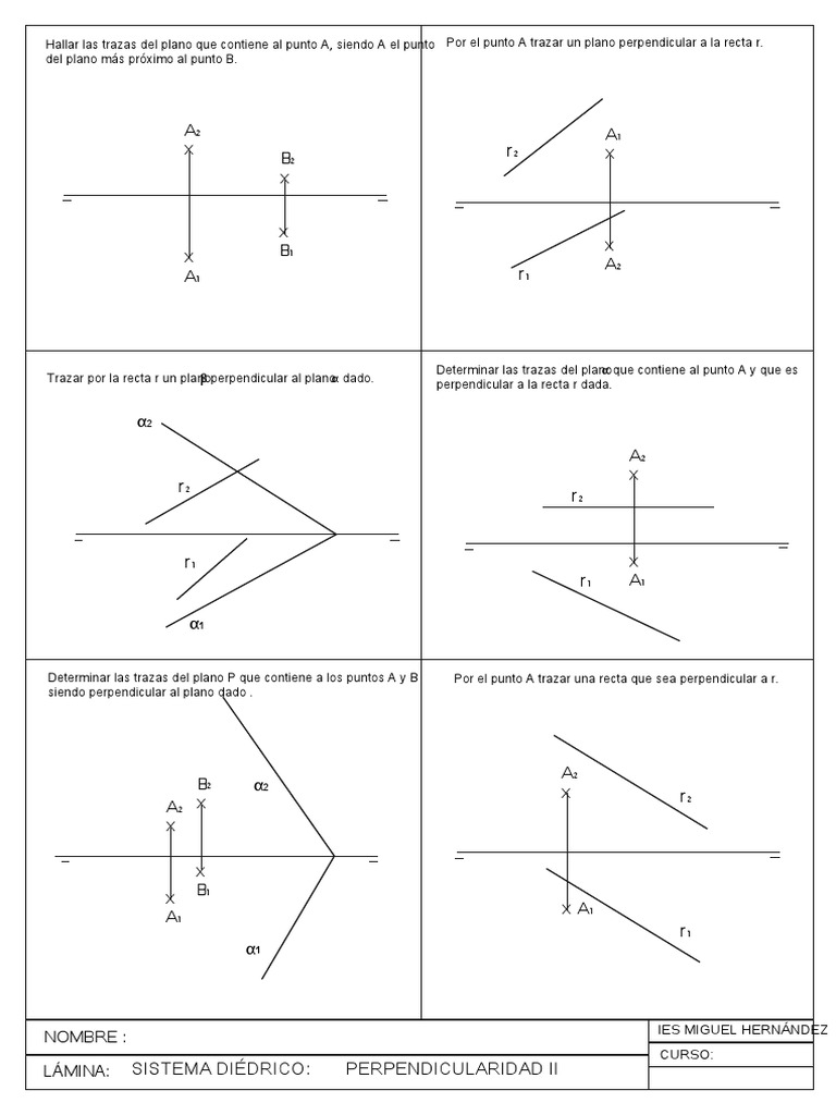 A X A X B X R: Sistema Diédrico: Perpendicularidad Ii | PDF ...