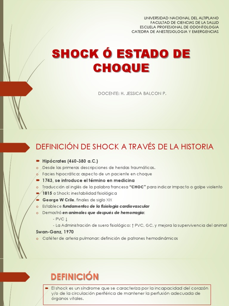 Tipos y Tratamiento del Shock Médico | PDF | Choque (circulatorio ...