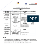 Libros de Texto. Curso 2022-23: Materia Título Editorial Autores