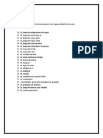 Listado de Herramientas para Equipo Móvil de Rescate