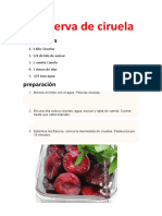 Conserva de Ciruela: Ingredientes