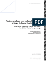 Textos, Canções e Sons No Brasil Pós-1964: o Grupo de Teatro Opinião em Cena