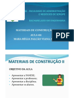 Materiais de Construção Ii Aula Mara Régia Falcão Viana Alves