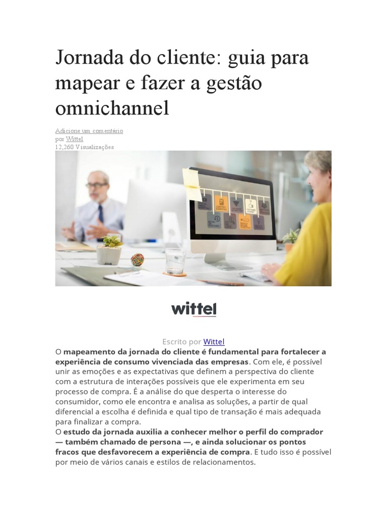 Jornada Do Cliente Guia Para Mapear E Fazer A Gestão Omnichannel Pdf