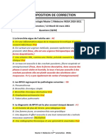 Proposition de Correction: Master 1 Médecine 14 Promotion - INSSA