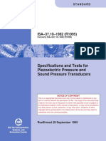 ISA-37.10-1982 (R1995) : Specifications and Tests For Piezoelectric Pressure and Sound Pressure Transducers