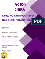 Planeación Financiera: Cuadro Comparativo Razones Financieras