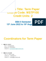 Term Paper 2022 Guidelines For BBA