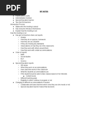 iep   504 notes