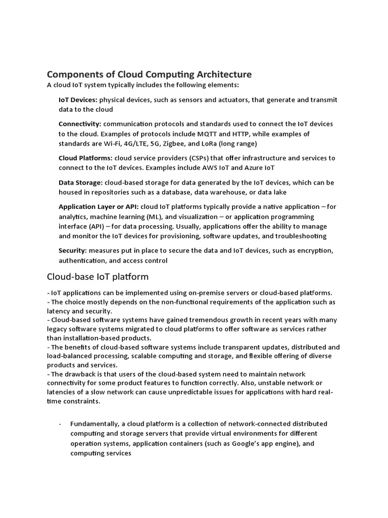 Components of Cloud Computing Architecture | PDF | Internet Of Things ...