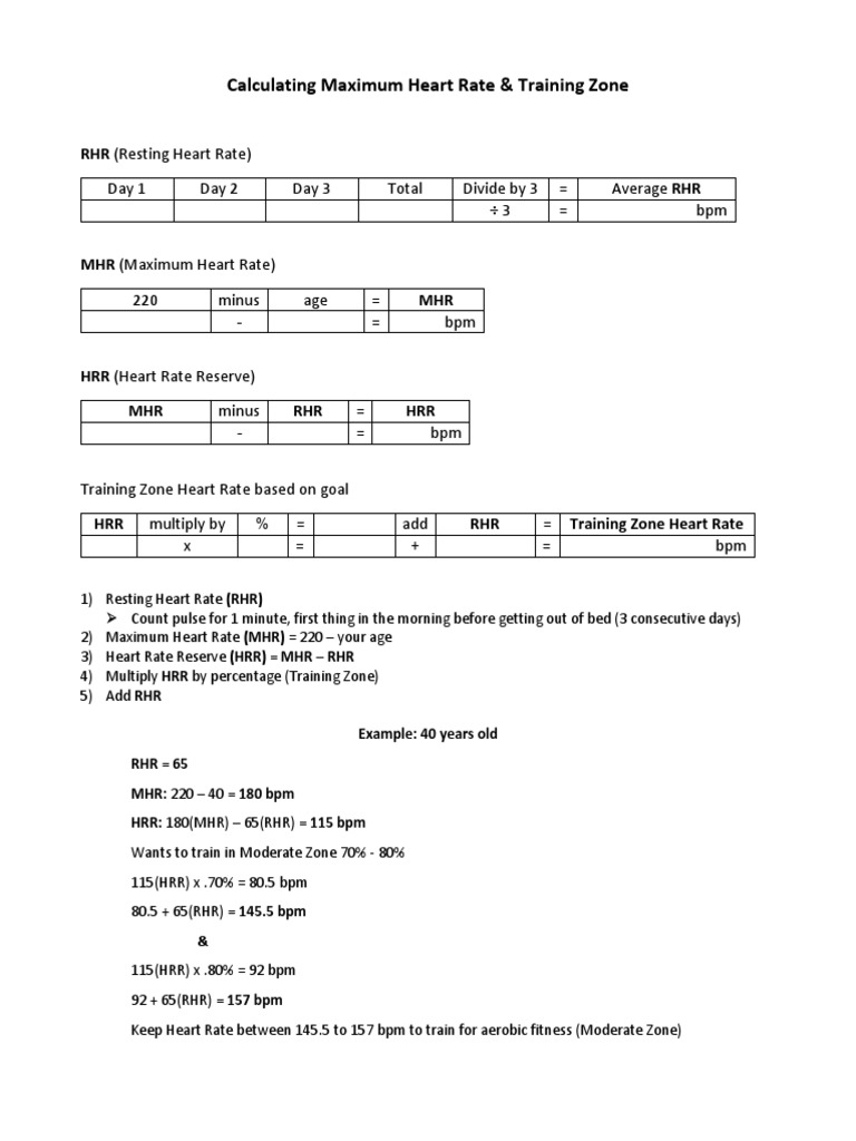 Calculating Maximum Heart Rate PDF