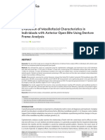 Evaluation of Maxillofacial Characteristics in Individuals With Anterior Open Bite Using Denture Frame Analysis