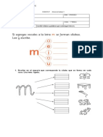 Objetivo de Aprendizaje: Escribir Sílabas y Palabras Que Contengan Letra M